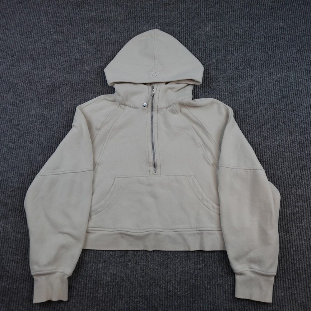 Lululemon Scuba Oversized Half Zip Hoodie Womens M/L White LW3DM4S.0